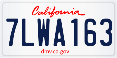 CA license plate 7LWA163