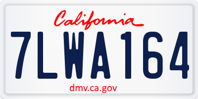 CA license plate 7LWA164