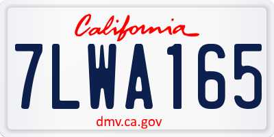 CA license plate 7LWA165