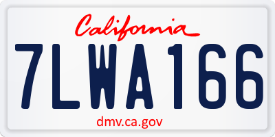 CA license plate 7LWA166