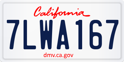 CA license plate 7LWA167