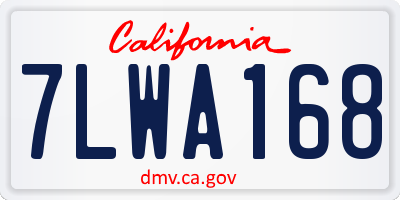 CA license plate 7LWA168