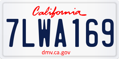 CA license plate 7LWA169