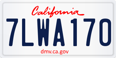 CA license plate 7LWA170