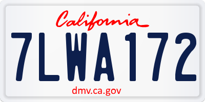 CA license plate 7LWA172