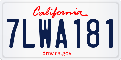 CA license plate 7LWA181