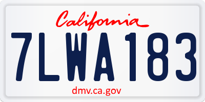 CA license plate 7LWA183
