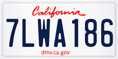 CA license plate 7LWA186