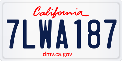 CA license plate 7LWA187