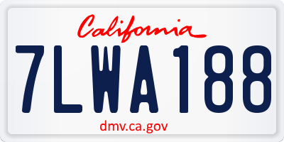 CA license plate 7LWA188