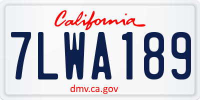 CA license plate 7LWA189
