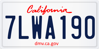 CA license plate 7LWA190