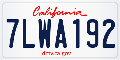 CA license plate 7LWA192