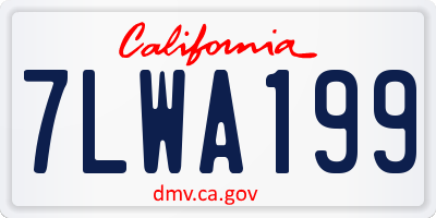 CA license plate 7LWA199
