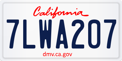 CA license plate 7LWA207