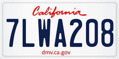 CA license plate 7LWA208