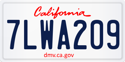 CA license plate 7LWA209