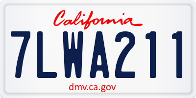 CA license plate 7LWA211