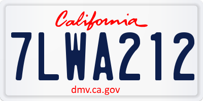 CA license plate 7LWA212