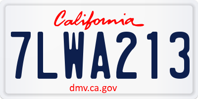 CA license plate 7LWA213