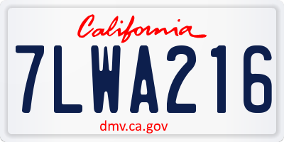 CA license plate 7LWA216