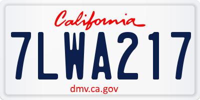 CA license plate 7LWA217