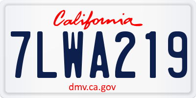 CA license plate 7LWA219