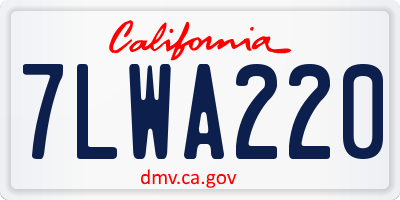 CA license plate 7LWA220