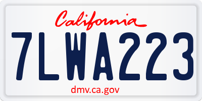 CA license plate 7LWA223