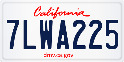 CA license plate 7LWA225