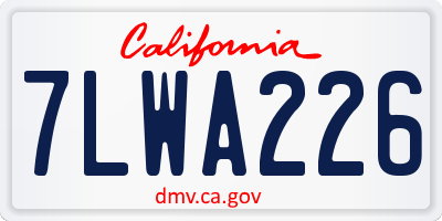 CA license plate 7LWA226