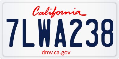 CA license plate 7LWA238
