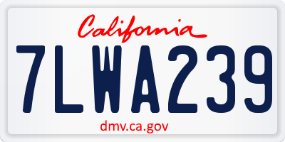 CA license plate 7LWA239