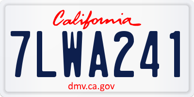 CA license plate 7LWA241