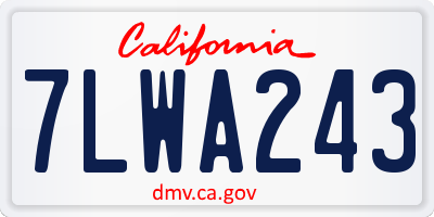 CA license plate 7LWA243