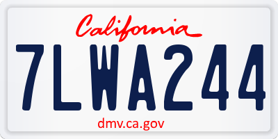 CA license plate 7LWA244