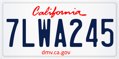 CA license plate 7LWA245