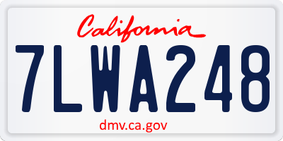 CA license plate 7LWA248