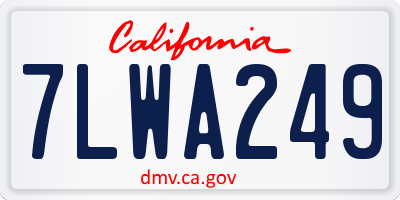 CA license plate 7LWA249
