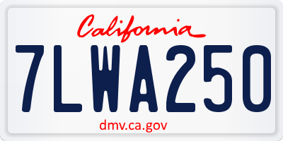 CA license plate 7LWA250
