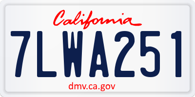 CA license plate 7LWA251