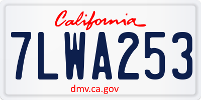 CA license plate 7LWA253