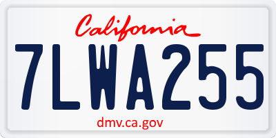 CA license plate 7LWA255
