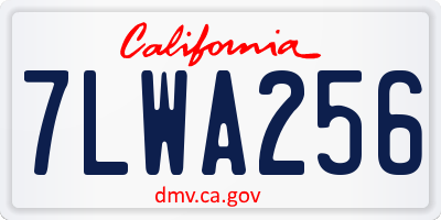 CA license plate 7LWA256