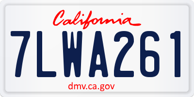 CA license plate 7LWA261