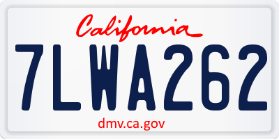 CA license plate 7LWA262