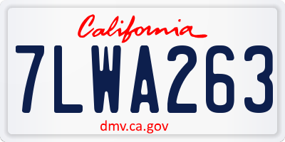 CA license plate 7LWA263