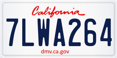 CA license plate 7LWA264