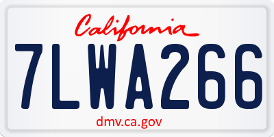 CA license plate 7LWA266