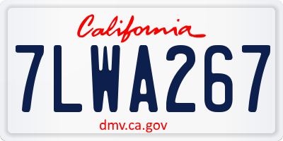 CA license plate 7LWA267